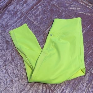 Fabletics neon cropped power hold leggings